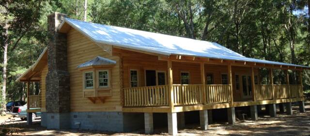 cypress log home galvalume roof