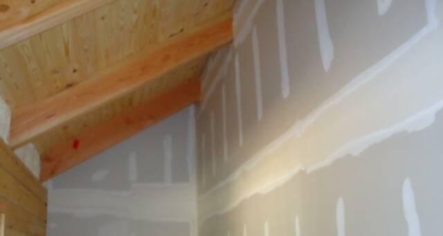 log home drywall 