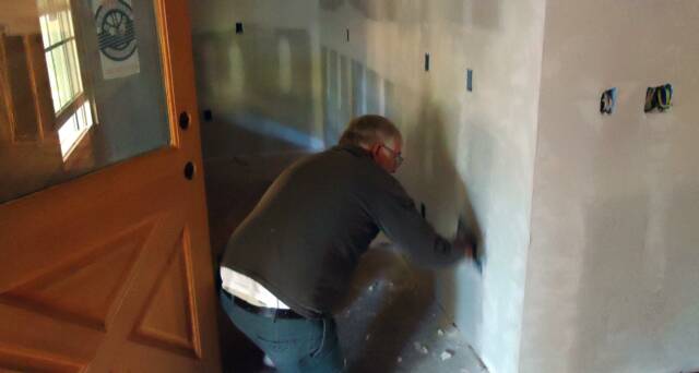 log cabin drywall finishing