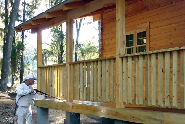 cypress log cabin pre-cleaning