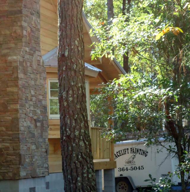 log cabin in the woods paint & stain