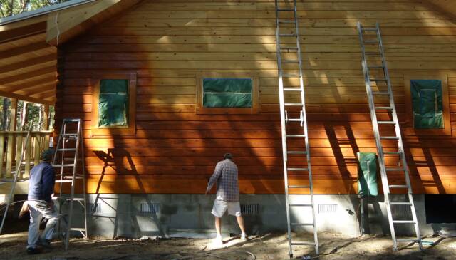 florida cypress log home staining