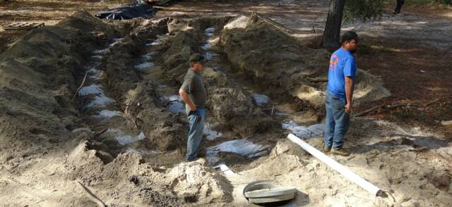 log cabin drainfield installation