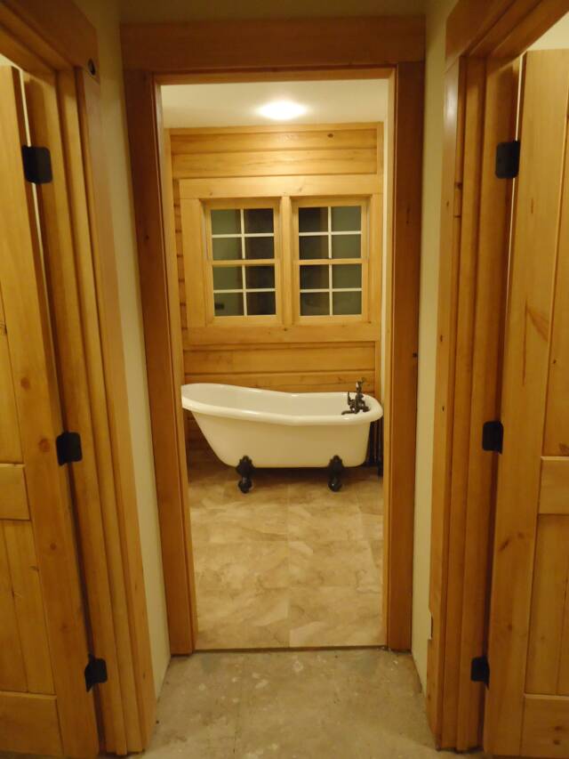 cypress log cabin bathroom