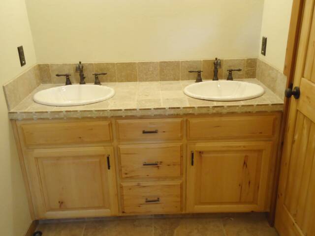 log cabin double vanity