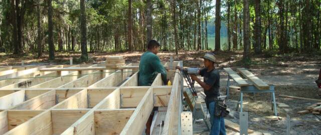 building log home floor system