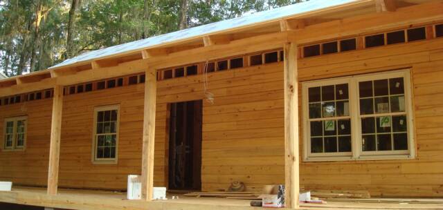 log cabin kit window install
