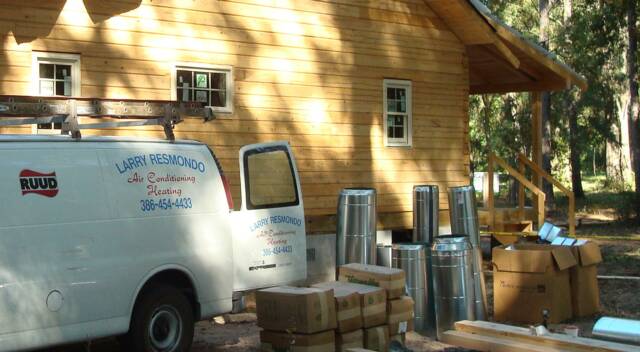 cypress log home HVAC install