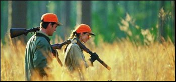 Enjoying the Hunter's cabin